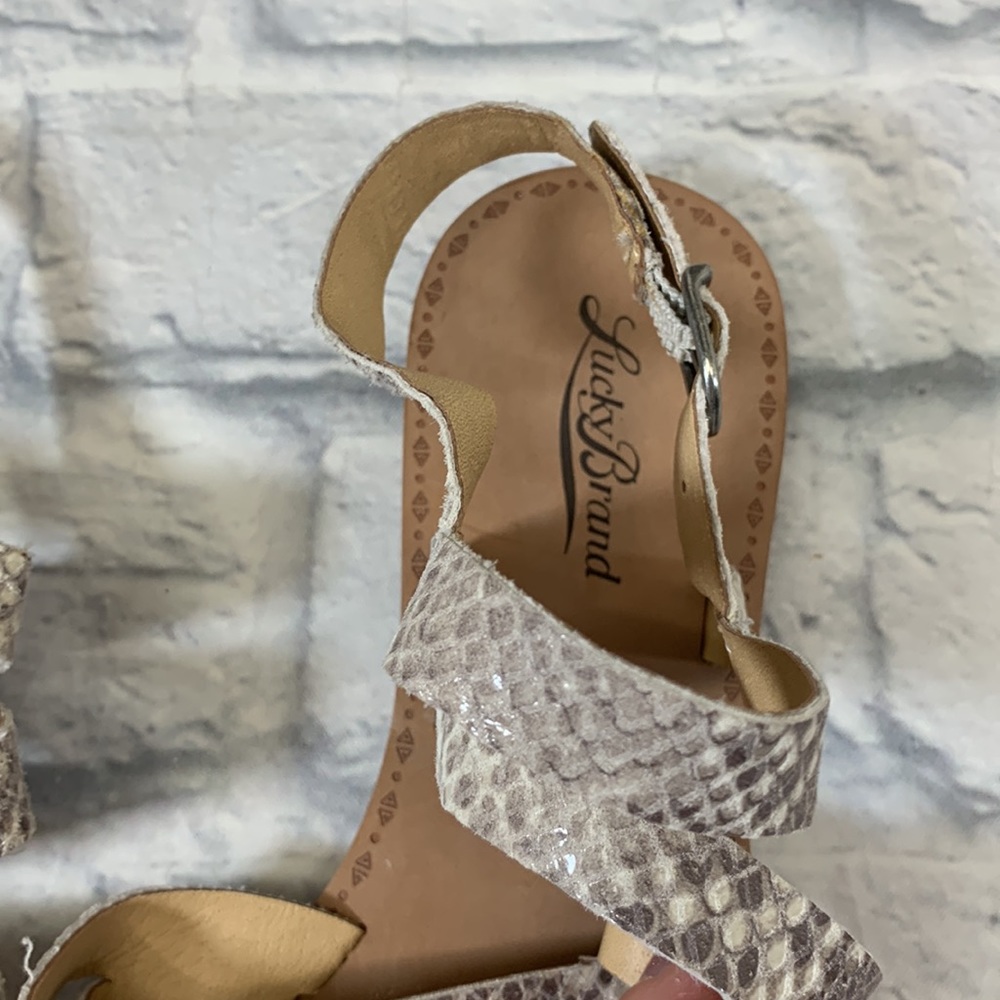 Lucky Brand LEATHER Strappy Snakeprint sandals 7.5 Open toe New - Picture 9 of 12